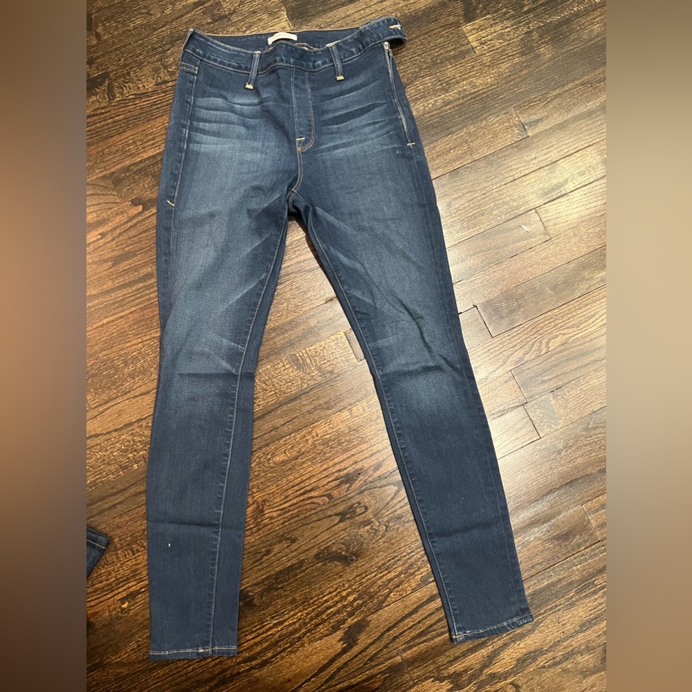 Good American skinny stretch side zipper jeans